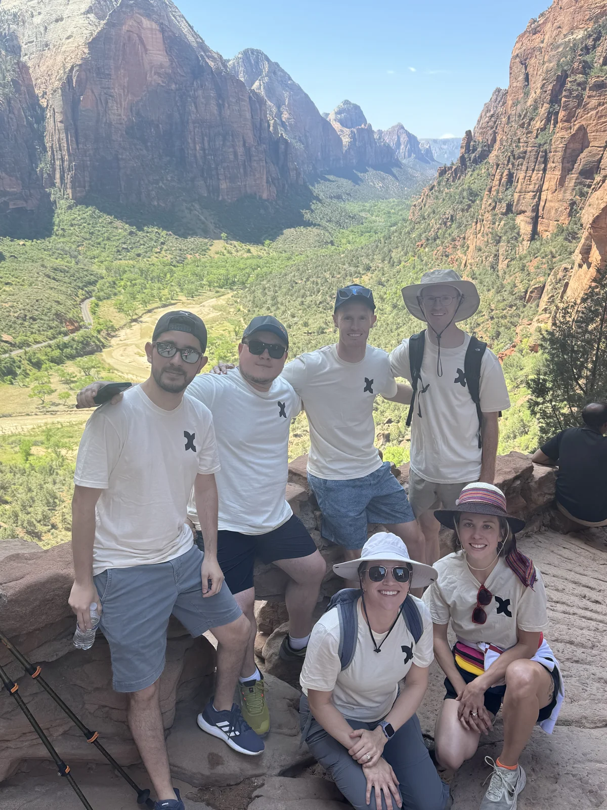 The Charter Connect team hiking in Zion National Park